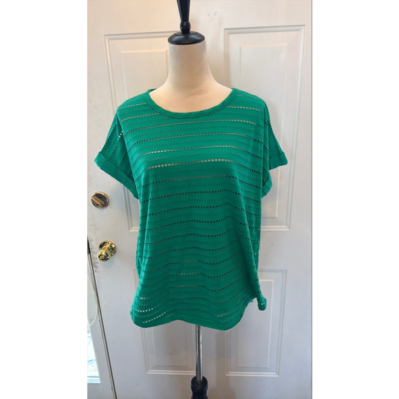 Kim & Cami Tops - Women's Kim & Cami Green Short Sleeve Tee L